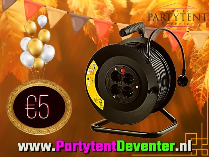 Feestje! Haspel tehuur + evt Party tent 6x3 / statafel etc., Hobby en Vrije tijd, Feestartikelen | Verhuur, Nieuw, Verjaardag