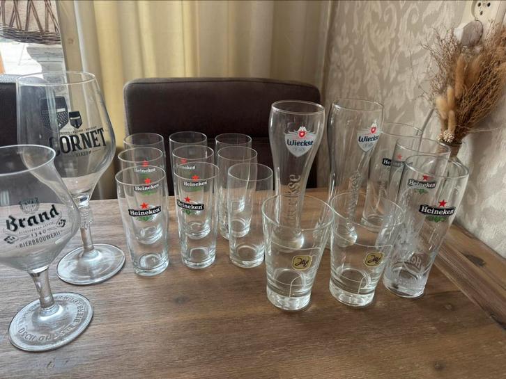 (Bier) glazen, Verzamelen, Glas en Borrelglaasjes, Zo goed als nieuw, Bierglas, Ophalen
