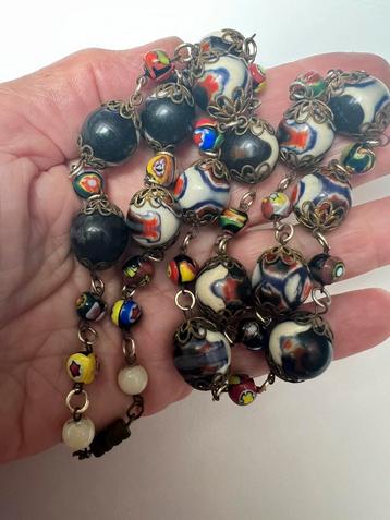 Antieke Murano milkefiori kralen ketting. Heel apart! beschikbaar voor biedingen