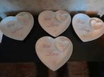 Riviera maison borden, serving tray with love 4x, Huis en Inrichting, Ophalen of Verzenden, Zo goed als nieuw, Overige stijlen