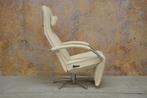 ZGANieuw witte leren Jori Mensana design relaxfauteuil, Huis en Inrichting, Fauteuils, Jori, Design, 75 tot 100 cm, Ophalen of Verzenden