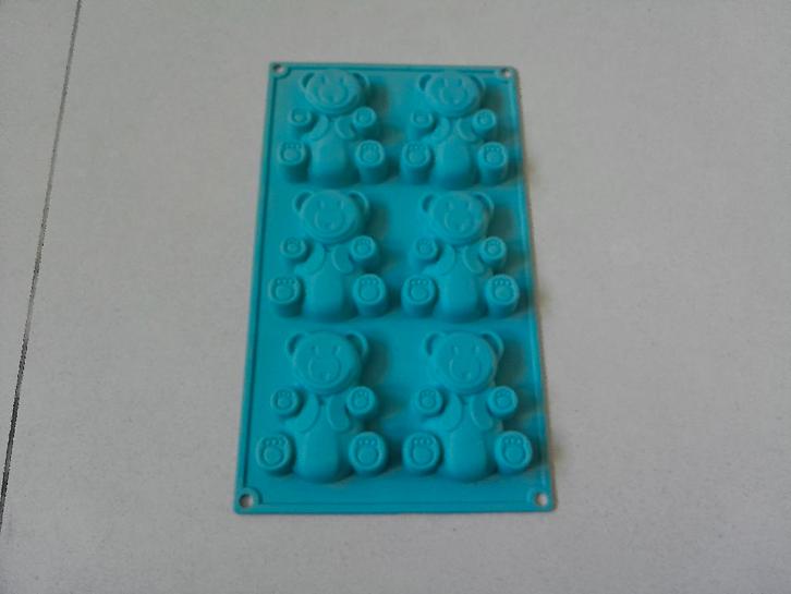 NIEUW 1 siliconen bakvorm 6 beertjes blauw, Hobby en Vrije tijd, Taarten en Cupcakes maken, Nieuw, Bakvorm, Taarten, Ophalen of Verzenden
