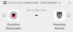 Excelsior Rotterdam - Heracles Almelo tickets, Twee personen, Januari