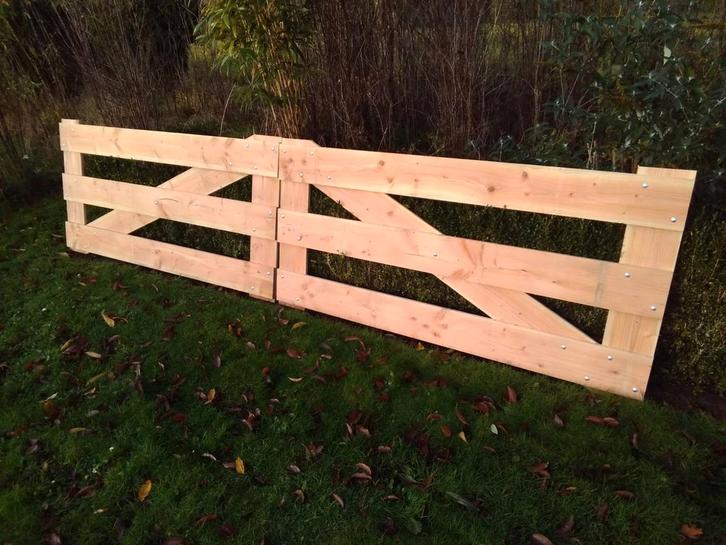 Zwaar Douglas landhek 4 meter breed, Tuin en Terras, Tuinhekken en Hekwerk, Nieuw, Tuinhek, Hout, Ophalen