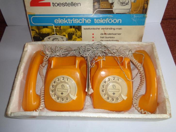 Oude HEMA Reactor Elektrische Huis Telefoon Set in Doos, Telecommunicatie, Vaste telefoons | Handsets en Draadloos, Gebruikt, Ophalen of Verzenden