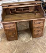 Massief donker eiken secretaire Bieden vanaf €75,00, Huis en Inrichting, Ophalen, Met deur(en), 100 tot 150 cm, Eikenhout