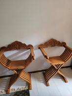 Savonarola stoelen - Set van 2, Gebruikt, Twee, Bruin, Hout