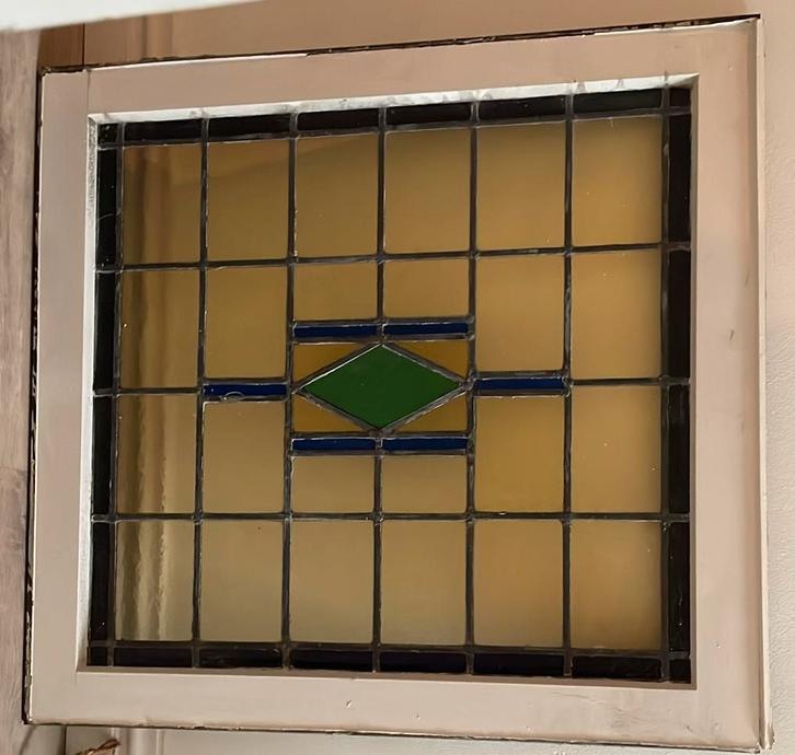 Antiek Glas in Lood Raam uit 1895 t.e.a.b., Antiek en Kunst, Antiek | Glas en Kristal, Ophalen