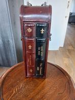 Oude houten boekenhouder / decoratie, Minder dan 50 cm, Gebruikt, Minder dan 50 cm, Ophalen of Verzenden