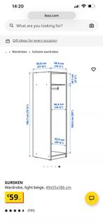 Ikea GURSKEN kledingkast - Zo goed als nieuw!, Huis en Inrichting, Badkamer | Complete badkamers, Ophalen, Zo goed als nieuw