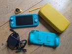 Nintendo Switch Lite Turquoise + Accessoires, Ophalen of Verzenden, Turquoise, Gebruikt, Met beschermhoes of tas