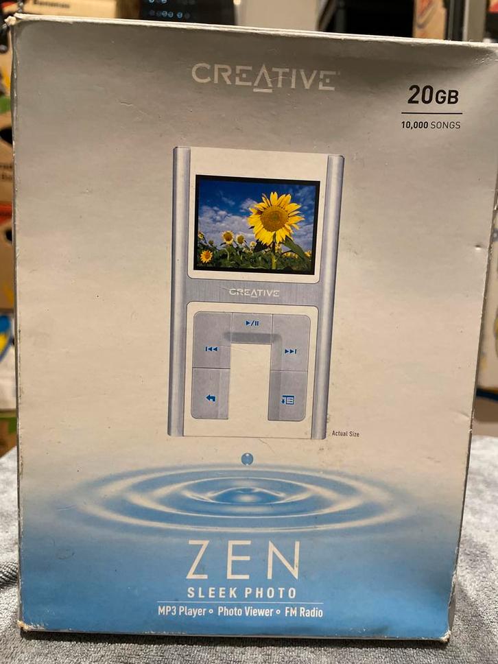 Creative Zen Sleek Photo 20GB - Zilver, Audio, Tv en Foto, Mp3-spelers | Apple iPod, Nieuw, Photo, 20 tot 40 GB, Zilver, Met radio