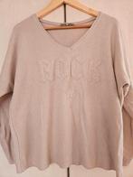 Beige trui 'rock' maat m/l met licht zilver in kraag, Ophalen of Verzenden, Gedragen, Beige, Lange mouw