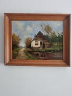 Schilderij: Landschap met huis, Ophalen of Verzenden