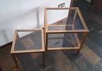 Set van 2 vintage bijzettafels – Pierre Vandel Paris, Minder dan 55 cm, Gebruikt, Overige vormen, Ophalen