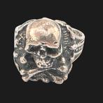 Bodemvondst 18e eeuwse Zilver Doodskop Ring, Verzenden, Zilver