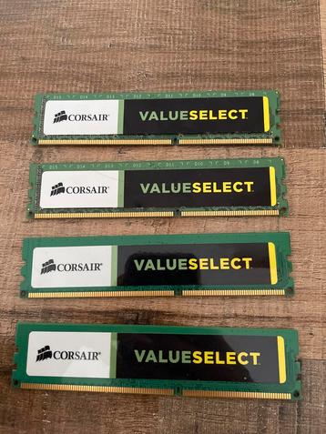 4x Corsair 4GB DDR3 1333MHz RAM beschikbaar voor biedingen
