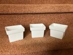 3 bakjes/bloempotjes 9,5x7,5x 7,5 cm porselein, Ophalen of Verzenden, Zo goed als nieuw, Minder dan 25 cm, Aardewerk