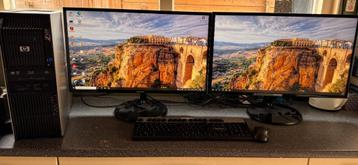 HP Z600 Workstation met 2x 27" Samsung HD schermen beschikbaar voor biedingen