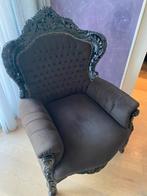 Zwart fauteuil barok, Gebruikt, Stof, Ophalen