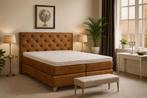 Boxspring 160x200 Bruin Direct/Leverbaar/Enschede E-7200, Ophalen, Bruin, Mwonenenslapen, Mwonenenslapen@ziggo.nl
