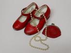 Oude brocante kinderschoenen portemonnee parelketting, Ophalen of Verzenden