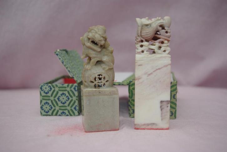 Lak stempels  ( Aziatisch, Antiek en Kunst, Kunst | Beelden en Houtsnijwerken, Ophalen of Verzenden