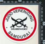 Sticker: Judo Vereniging Samourai - Grubbenvorst, Verzamelen, Ophalen of Verzenden, Zo goed als nieuw, Sport