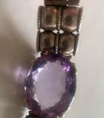 Zilveren  armband met prachtge  geslepen  amethyst 830, Antiek en Kunst, Verzenden, Zilver