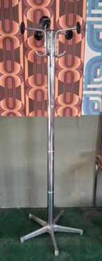 Vintage chromen kapstok met zwarte kunststof knoppen, Ophalen, Gebruikt, Metaal, Staande kapstok