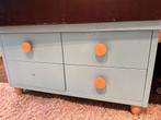 Blauw commode kastje met houten knoppen, Minder dan 90 cm, Gebruikt, Minder dan 75 cm, Ophalen of Verzenden