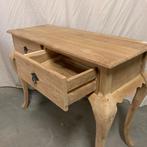 Sidetable - 2 lades - 100 x 40 cm - massief Teak - TTM Wonen, 100 tot 150 cm, Teakhout, Nieuw, Landelijk
