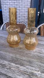 2 antieke glazen kappen die zeer geschikt zijn als decoratie, Ophalen, Geel, Minder dan 50 cm, Glas