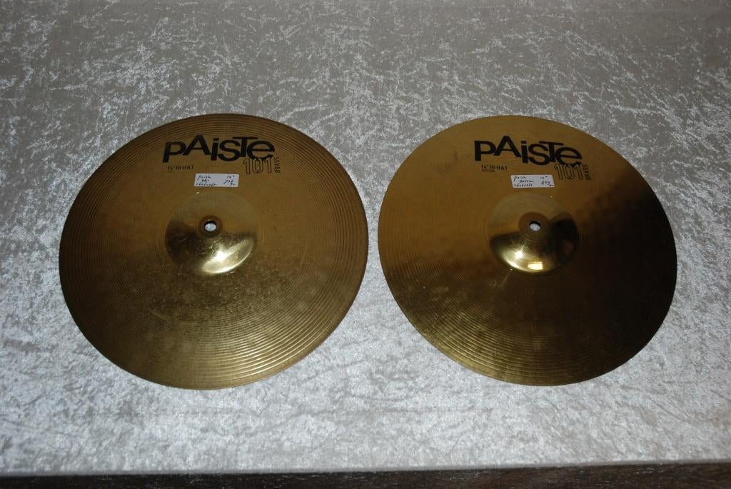 Paiste 101 hihat bekkens 736/859gr 14 inch  <26260365>, Gebruikt, ., Drums of Percussie, Ophalen of Verzenden