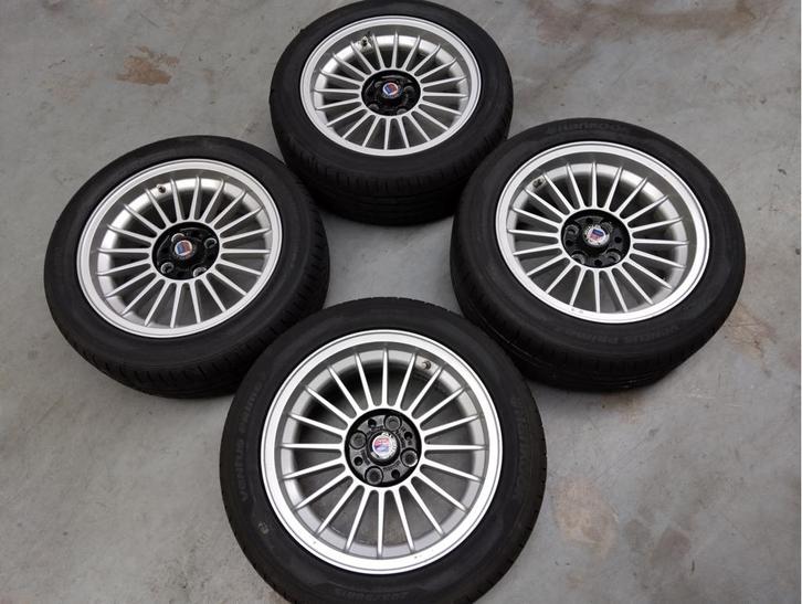 BMW E30 ALPINA breedset velgen 6j/7j origineel met nw banden, Auto-onderdelen, Banden en Velgen, Banden en Velgen, Zomerbanden
