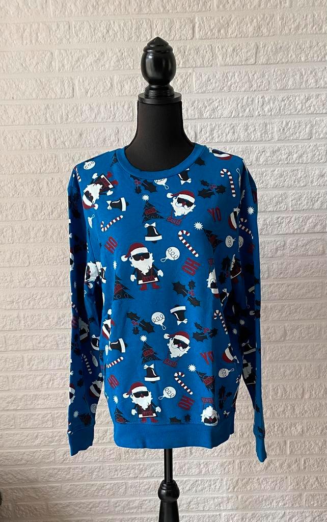 Blauwe Kersttrui met Rudolf het rendier, maat M, Diversen, Kerst, Zo goed als nieuw, Ophalen of Verzenden