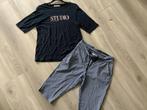 Studio Anneloes set M  travelstof capri en shirt, Maat 38/40 (M), Studio Anneloes, Blauw, Ophalen of Verzenden