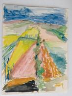 Landschap Aquarel expressionisme 20e eeuw Frans Duister, Ophalen of Verzenden