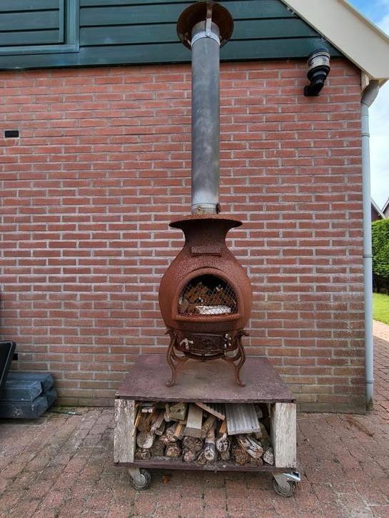 Tuinhaard / tuinkachel gietijzer, Tuin en Terras, Tuinhaarden, Gebruikt, Ophalen