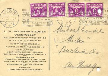 L.W. Nouwens + Zonen, Oegstgeest - 11.1929 - briefkaart beschikbaar voor biedingen