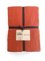 100% linnen hoeslaken 90x200 Warm Terra, Eenpersoons, Hoeslaken of Sloop, Nieuw, Oranje