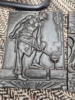 Antieke Gietijzeren Plaquetten - Set van 3, Ophalen of Verzenden