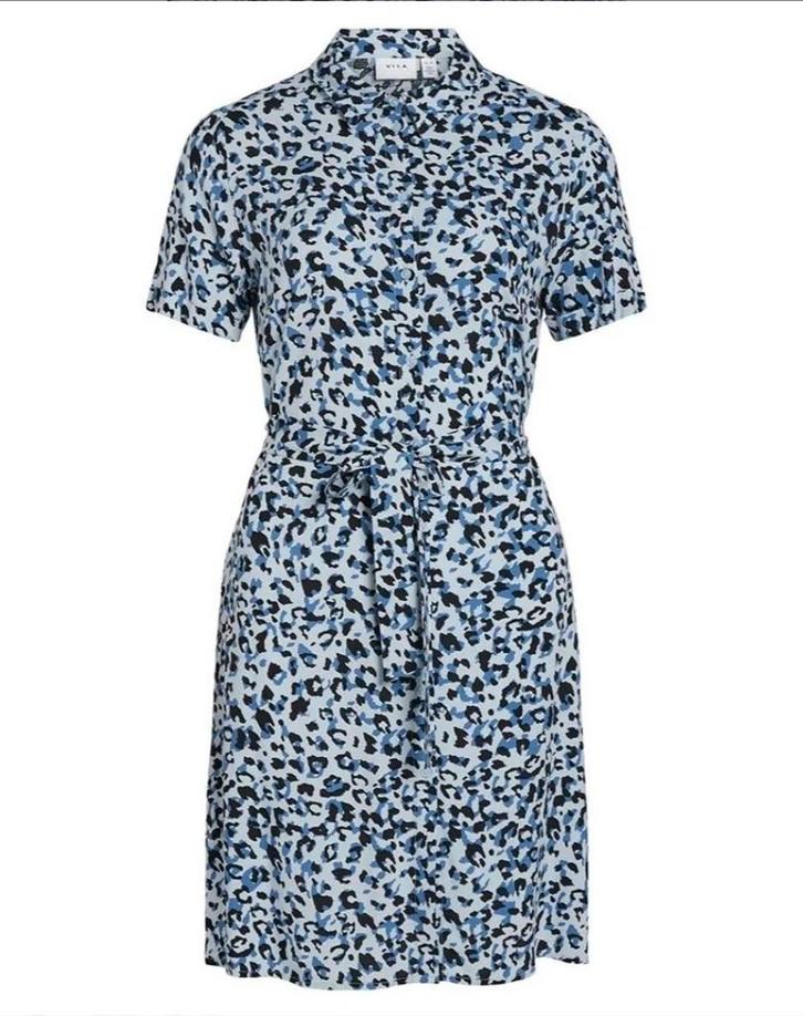 Nieuwe jurk Vila - maat 36 - lekker luchtig, Kleding | Dames, Jurken, Nieuw, Maat 36 (S), Blauw, Knielengte, Ophalen of Verzenden