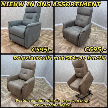 Relaxfauteuils met sta-op functie direct leverbaar! beschikbaar voor biedingen