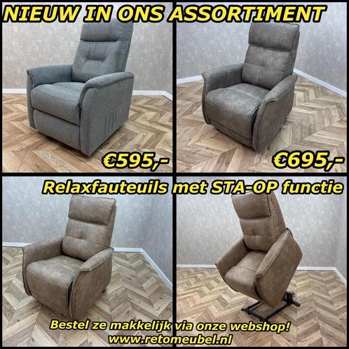 Relaxfauteuils met sta-op functie direct leverbaar!, Huis en Inrichting, Fauteuils, Nieuw, Ophalen of Verzenden
