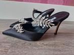 Manolo Blahnik Lurum maat 38 met doos, Verzenden, Zwart, Manolo blahnik, Sandalen of Muiltjes