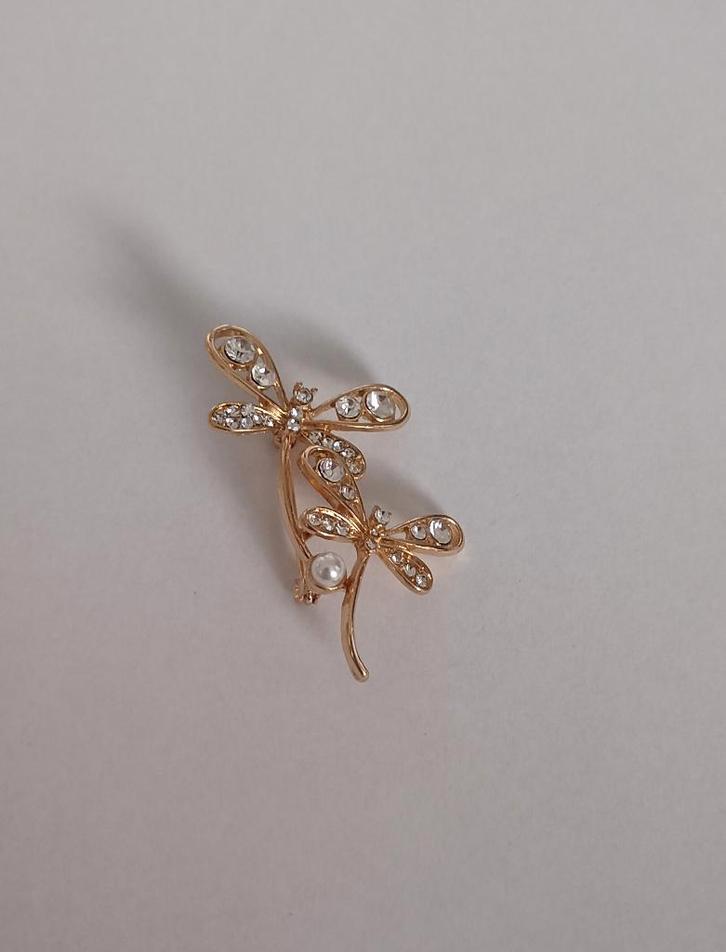Libelle broche, Sieraden, Tassen en Uiterlijk, Broches, Nieuw, Overige materialen, Overige kleuren, 4 tot 7 cm, Met strass, Ophalen of Verzenden