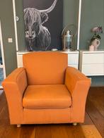 Fauteuil /stoel oranje / roestbruin stof, Gebruikt, Stof, 75 tot 100 cm, 100 tot 125 cm