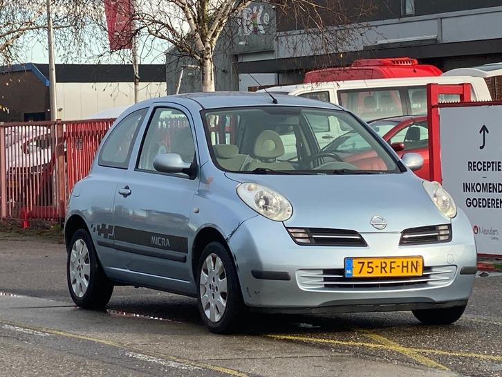 Nissan Micra 1.2 59KW 3DR 2005 Blauw Km St 160474 Nap airco, Auto's, Nissan, Particulier, Micra, ABS, Airbags, Airconditioning