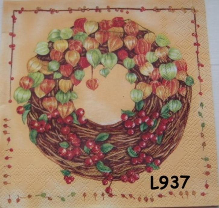 Servetten decoupage/bullet journal – lampion plant L937, Hobby en Vrije tijd, Knutselen, Nieuw, Materiaal, Verzenden